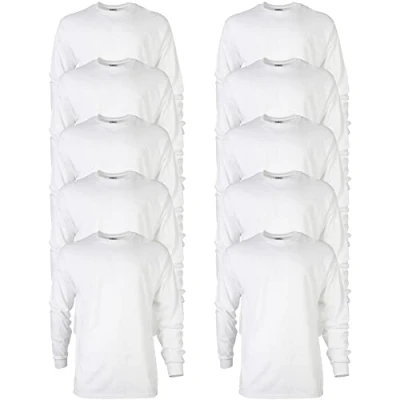 Image of GILDAN Men&#039;s, Ultra Cotton Long Sleeve T Shirt, Style G2400, White, S