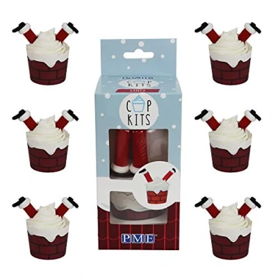 Image of PME CUP03 Cupcake Decorating Kit with Edible Toppers, Santa
