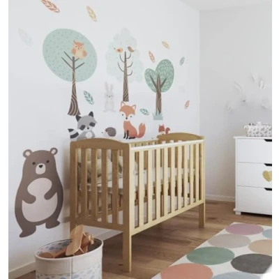 Image of Viculii Waffi Baby Space Saver Cot and Mattress 100x50x10cm Compact Mini Natural with Drop Side