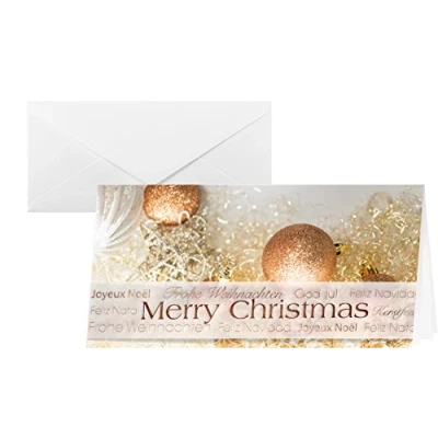 Image of SIGEL DS029 Christmas Greeting Card &quot;Christmas Glitter&quot;, DL (2/3 A4), blank, 10 Pieces incl. envelopes, easy to print