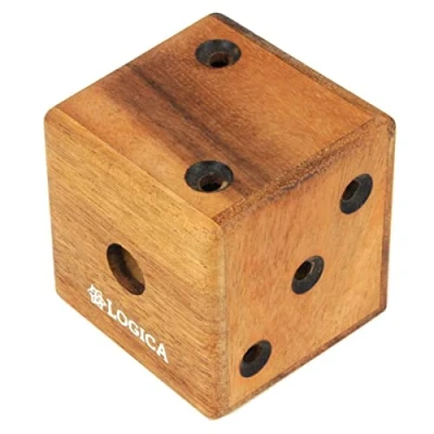 Image of Logica Puzzles Art. Labyrinth Dice 3D Brain Teaser in Fine Wood Difficulty 4/6 Extreme Leonardo da Vinci Collection