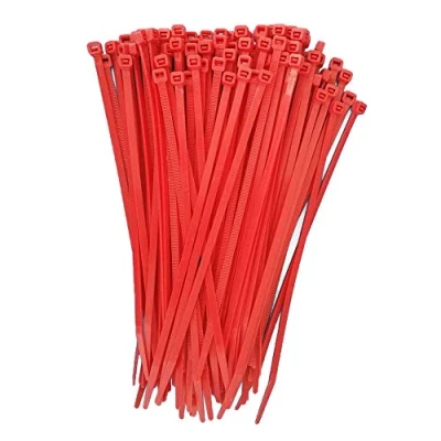 Image of UKCable Ties Red Cable 100mm 140mm 200mm 300mm Nylon Zip Wraps (100, x 2.5mm)