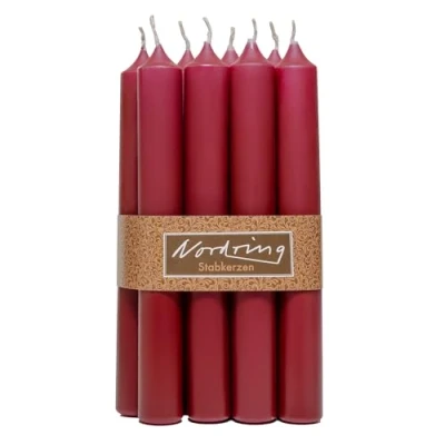 Image of Nordring 8 Taper Candles 2.2 x 18 cm Red