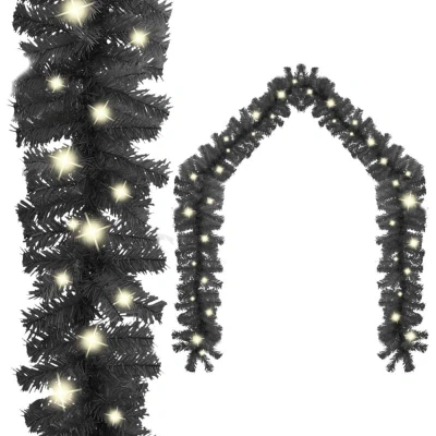 Image of vidaXL Christmas Garland with LED Lights 5 m Black