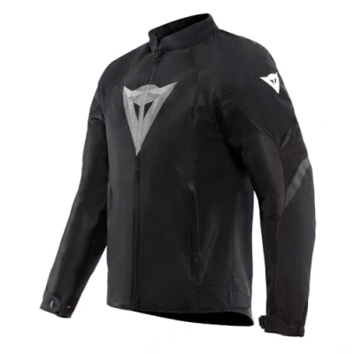 Image of Dainese Air Graphics Tex Jacket, Summer Motorcycle Ventilated and Lightweight, with Soft Protectors on Shoulders Elbows, Men, Black/White Diamond, 54