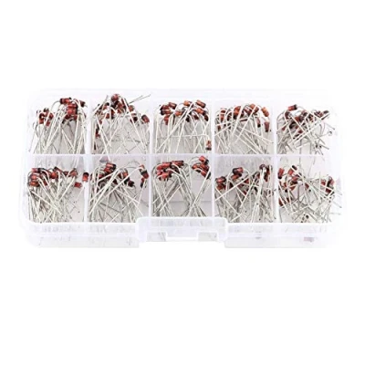 Image of TOPINCN Diode Set 10Values Zener Assortment Alternators Generators Diodes Electronic Kit 1N4728 1N4737 With Storage Box 200Pcs