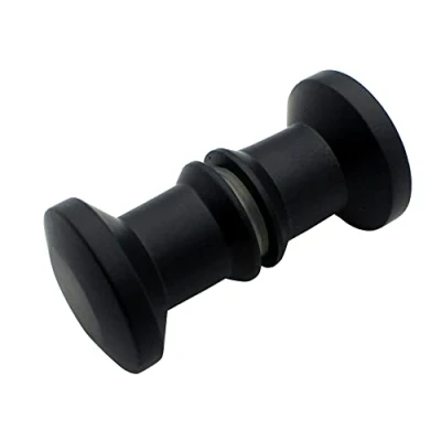 Image of KEABATH 1pc Shower Door knob Handle Black Round Glass Pull Zinc Alloy for Enclosure, Bath Screen, Parts Replacement