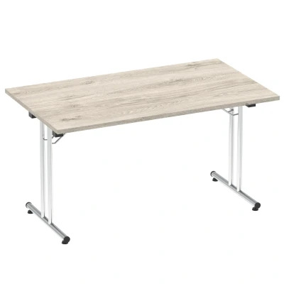Image of Impulse 1400mm Folding Rectangular Table Grey Oak Top