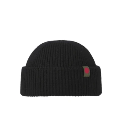 Image of JACK &amp; JONES Men&#039;s Rddroyal Short Beanie Noos Knitted hat, Black/Detail:RDD28 Olive Label, One Size