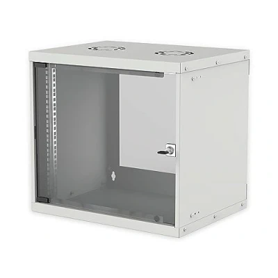 Image of Intellinet Network Cabinet, Wall Mount (Basic), 9U, 560 mm Deep, Grey, Flatpack, Max 50 kg, Glass Door, 19 Inch, Three Year Warranty