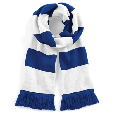 Image of Beechfield Stadium Scarf Stylish Accessory for Keeping Warm Bright Royal/White