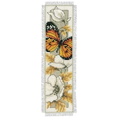 Image of Vervaco Bookmark Butterfly 2 Counted Cross Stitch Kit, Multi Colour