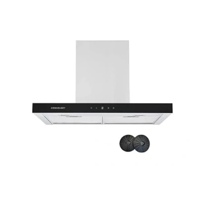 Image of Cookology LINT601SS/A++ Energy A++ Rating Designer Box Cooker Hood, Touch Control T Shaped Kitchen Extractor Fan &amp; Carbon Filters (60cm, Stainless Steel)