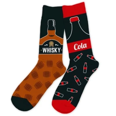 Image of STC Pair of Mismatched Socks Whisky Cola, Multicolored, One size