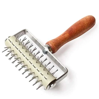 Image of Stainless Steel Pizza Dough Docker Needle Roller Puncher Bread Pin Wheel