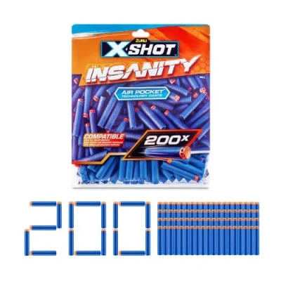 Image of XSHOT Insanity 200 Dart Refill Pack by ZURU, Compatible with and Other Brands, Blaster Outdoor Toys