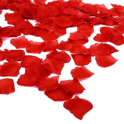 Image of Happium 1000 Pieces Rose Petals, Artificial Silk Flowers Petals Romantic Decorations, Emulation for Wedding Decoration, Valentine&#039;s Day, Confession Party Red