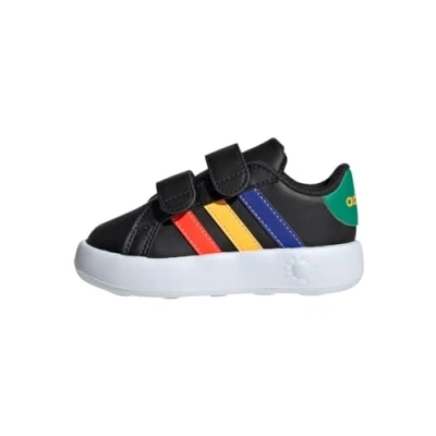 Image of adidas Grand 2.0 Shoes Kids Tennis, Core Black/Lucid Blue/Court Green, 7 UK