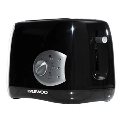 Image of Daewoo SDA1710GE Balmoral Plastic Toaster with Electronic Timer Dial, Cancel, Defrost &amp; Reheat, Easy Cleam Removable Crumb Tray and Movable Steel Net, Automatic Turn Off Function, 2 Slice Black