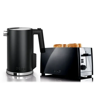 Image of Graef Black Kettle &amp; 4 Slice Toaster Set