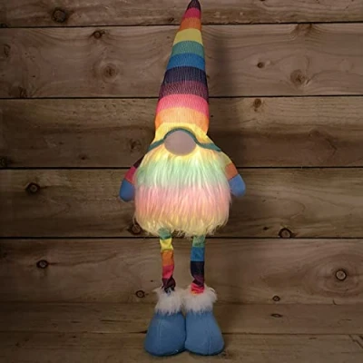 Image of Samuel ALEXANDER 60cm Battery Operated Lit Standing Christmas Rainbow Gonk Decoration