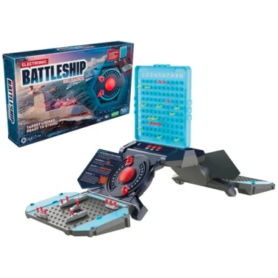 Image of Hasbro Gaming Electronic Battleship Reloaded Board Game, Naval Combat Strategy Game with Sounds, Lights, Special Attacks, Ages 8 and Up, 1 2 Players
