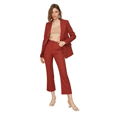 Image of Trendyol Women&#039;s Camel Straight Pants Shorts, 34