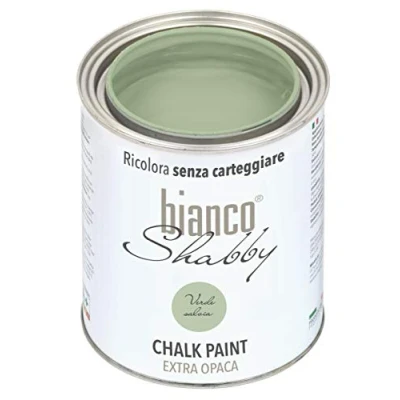 Image of bianco Shabby® Verde Salvia (Sage Green) Water Based Chalk Paint for All Surfaces Extra Matt Finish (1 Litre)