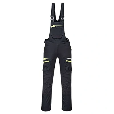 Image of Portwest DX4 Work Bib and Brace, Size: XXL, Colour: Black, DX441BKRXXL