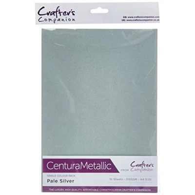 Image of Centura Metallic Single Colour 10 Sheet Pack Pale Silver, Cardstock, 34.4 x 22.5 0.5 cm