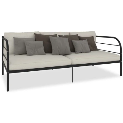 Image of vidaXL 284673 DayBed Frame without Mattress Black Metal 90x200 cm
