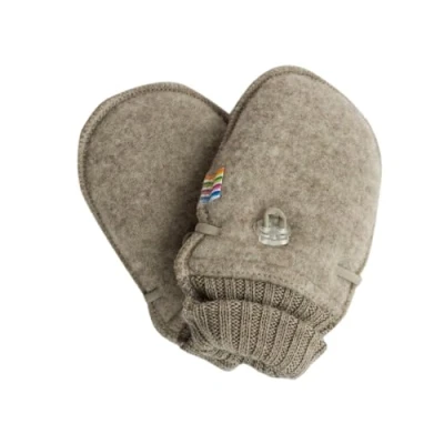 Image of Joha 100% Wool Mittens Brown 80