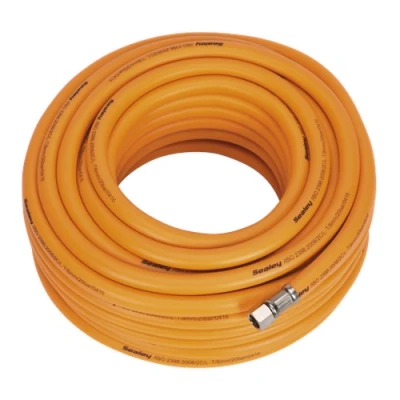 Image of Sealey Air Hose 20m x Ø8mm Hybrid High Visibility with 1/4&quot;BSP Unions