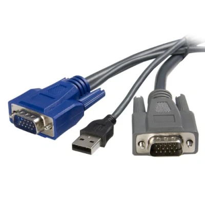 Image of StarTech.com 10 ft Ultra Thin USB VGA 2 in 1 KVM Cable (SVUSBVGA10)