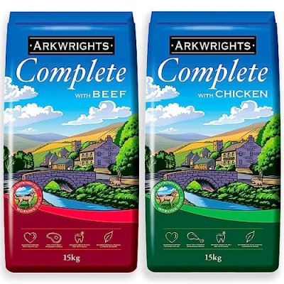 Image of Gilbertson &amp; Page Arkwrights Complete Dry Dog Food 2 pack (30kg) 1 x 15kg Beef Chicken Nutrition for Working and Sporting Adult Dogs