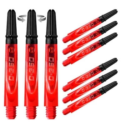Image of Harrows Darts 3 x Sets of Carbon 360 Dart Stems 9 Shafts in Total Medium, Midi &amp; Short (Red, Short)