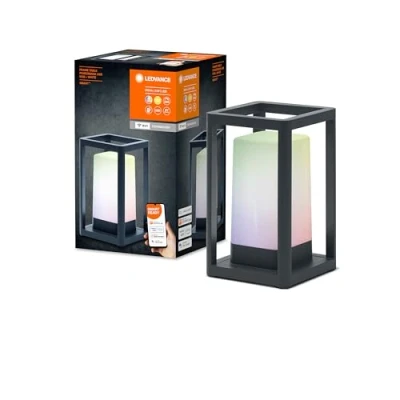 Image of LEDVANCE SMART+ WIFI TABLE FRAME Powerbank 20,3cm, Dimmable Lantern, Aluminium Housing, Battery And Function Integrated, RGB Colour Control, 5 W, 270 Lumen, Warm White 3000 K, IP 44