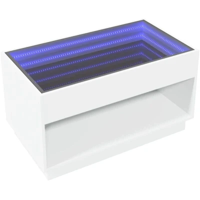 Image of vidaXL Coffee Table with Infinity LED White 90x50x50 cm
