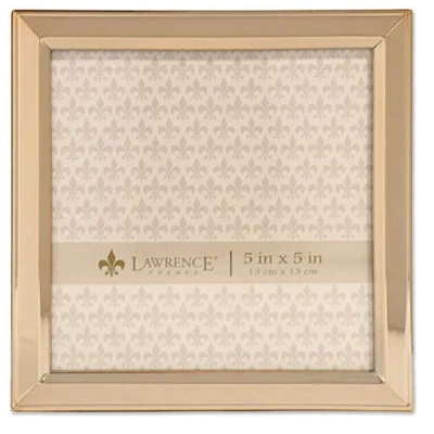 Image of Lawrence Frames 5x5 Gold Metal Classic Bevel Picture Frame