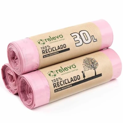 Image of Relevo 100% Recycled Scented Bin Liners, Heavy Duty 30L, 45 Bags