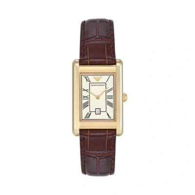 Image of Emporio Armani Men&#039;s Analog Quartz Watch with Leather Strap AR11665