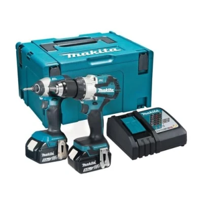 Image of Makita DLX2507TJ 18V Li ion LXT Brushless 2 Piece Combo Kit Complete with x 5.0Ah Batteries and Charger Supplied in a Makpac Case