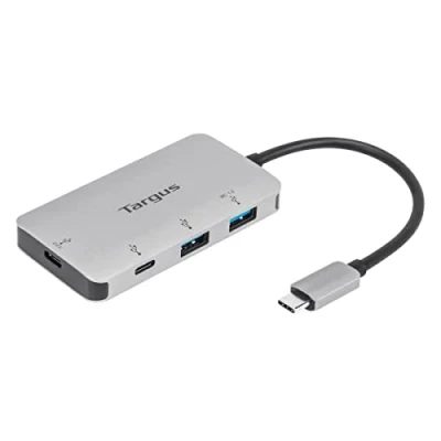 Image of Targus USB C Multi Port Hub with 2x A and Ports 100W PD Pass Thru, Gray (ACH228EU)