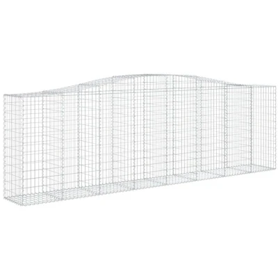 Image of Arched Gabion Baskets 15 pcs 400x50x120/140 cm Galvanised Iron vidaXL