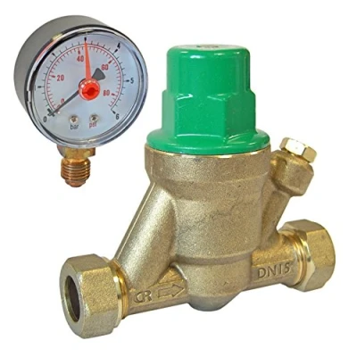Image of 15mm Adjustable Pressure Reducing Valve Including Gauge 1 6 Bar Reliance Water Controls