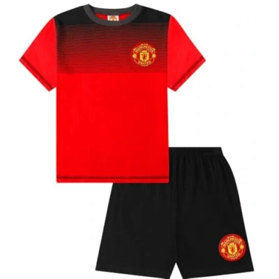 Image of Manchester United Football Club Short Pyjamas Cotton Red Black (7 8 Years)
