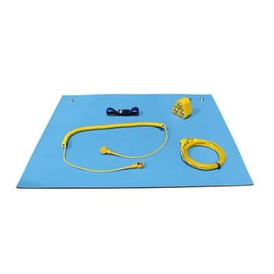 Image of Kill Stat Anti Static ESD Grounding Kit, Wrist Strap, Mat, Safe For Electronics, PC Building, Soldering Repair And Circuit Board (Blue) (300 x 600mm)