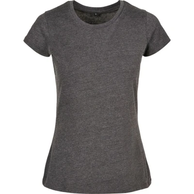 Image of Build Your Brand Women&#039;s Ladies Basic Tee T Shirt, Charcoal, XL