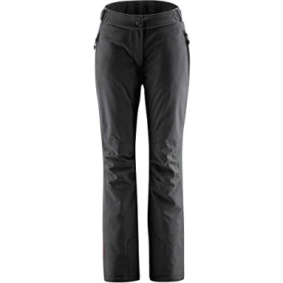 Image of Maier Sports Resi 2 Women&#039;s Ski Trousers, Waterproof Snow Protective Guard and Adjustable Waistband, PFC Free, mTHERM Padding &amp; mTEX Weather Protection, Black, Size 46 (W38/L32)