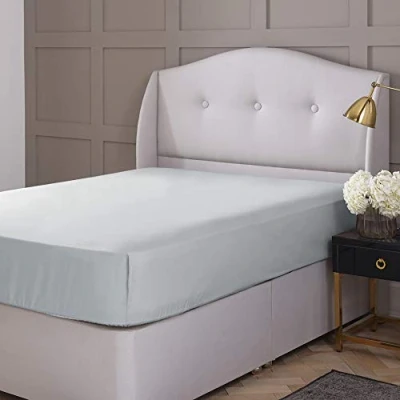 Image of Silentnight Pure Cotton Fitted Sheet, Duck Egg, Single